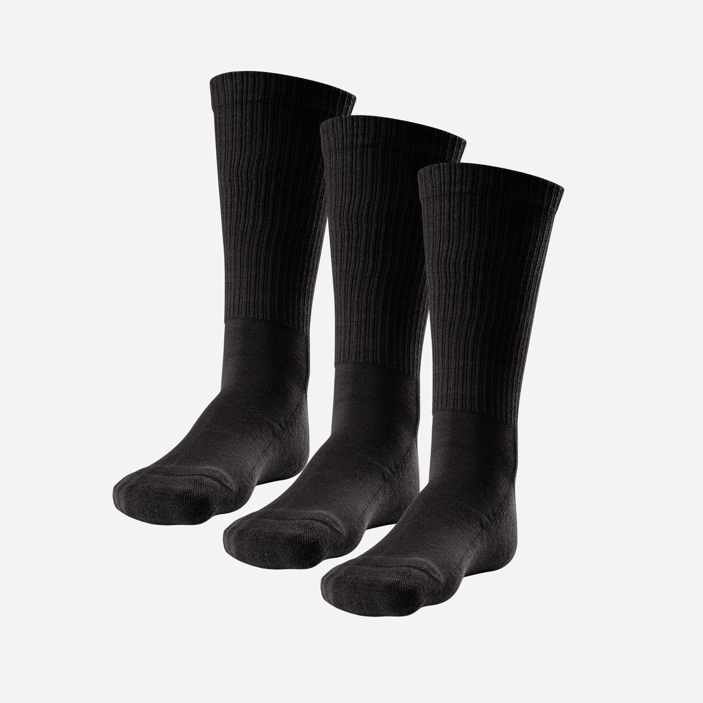 CLASSIC CREW SOCK: BLACK 3 PACK