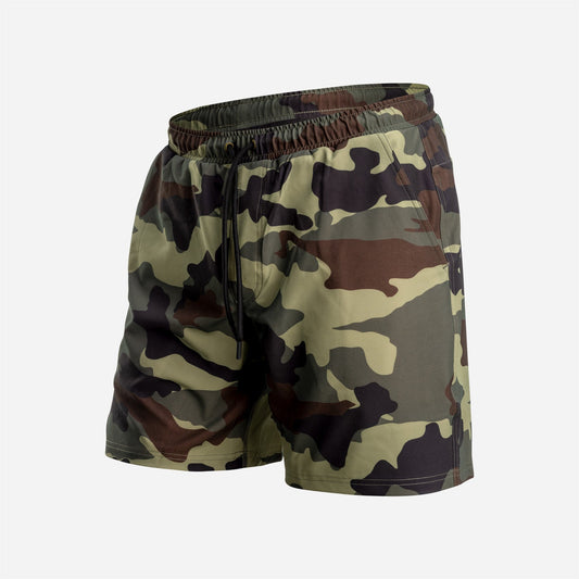 AGUA VOLLEY 2N1 SWIM SHORT 7": CAMO XXL GREEN