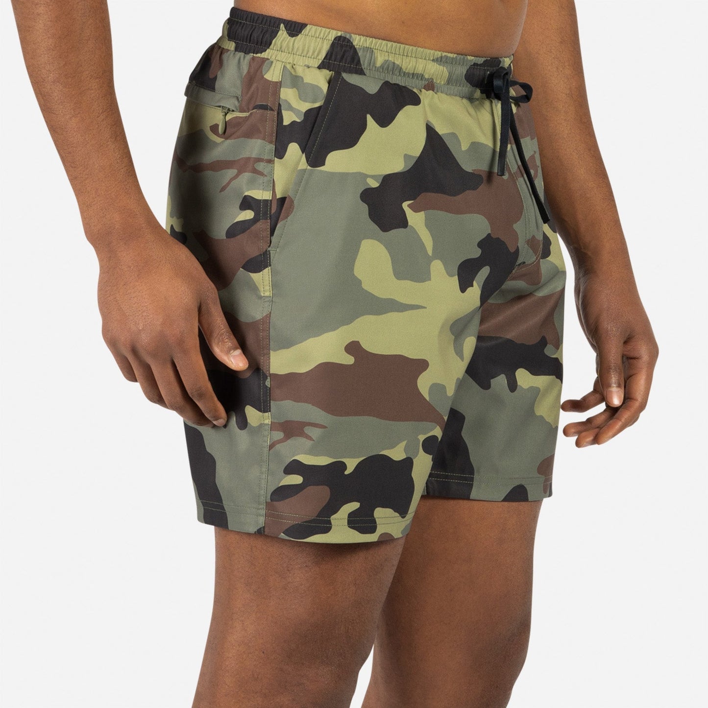 AGUA VOLLEY 2N1 SWIM SHORT 7": CAMO XXL GREEN